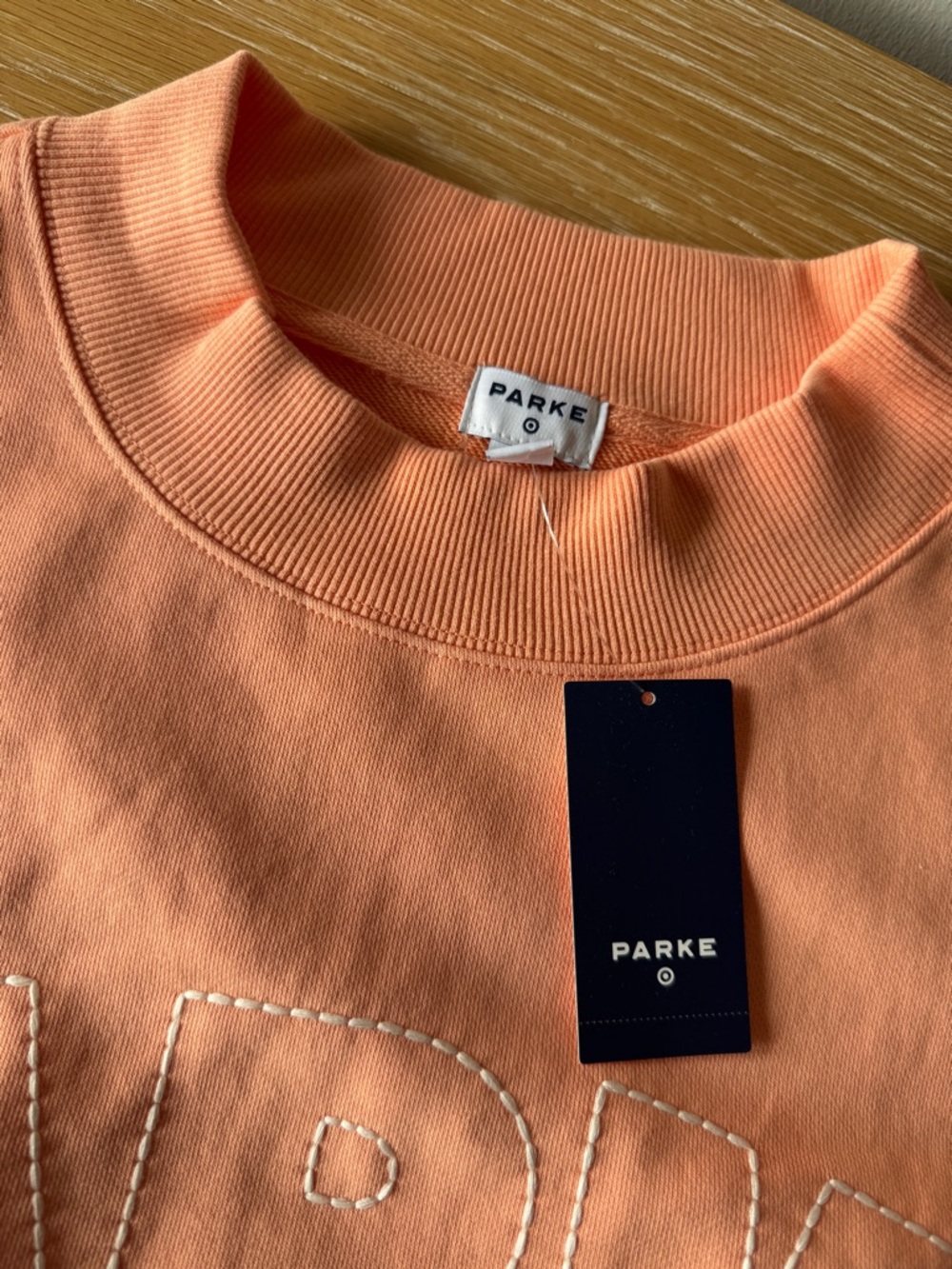 Parke x Target | Women's Mockneck Pullover Sweatshirt | Peach Orange L/XL NWT! - Picture 6 of 13